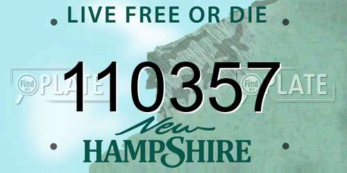 110357 New Hampshire License Plate