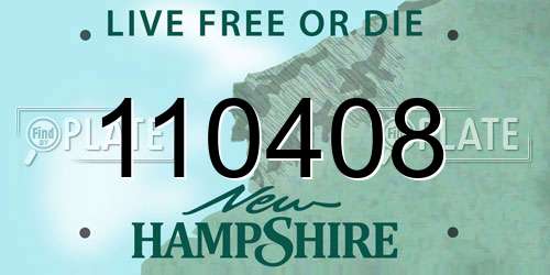 110408 New Hampshire License Plate