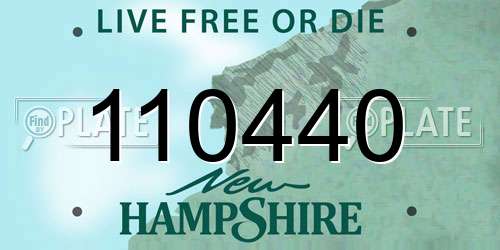 110440 New Hampshire License Plate