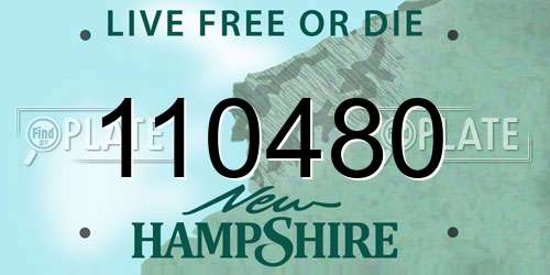 110480 New Hampshire License Plate