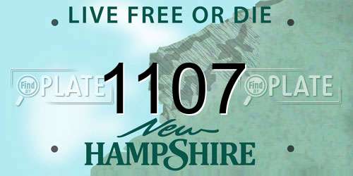 1107 New Hampshire License Plate