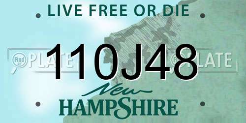 110J48 New Hampshire License Plate