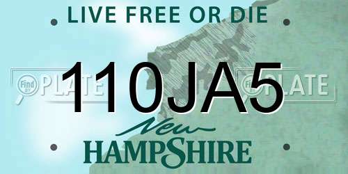 110JA5 New Hampshire License Plate