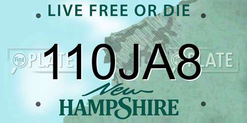 110JA8 New Hampshire License Plate