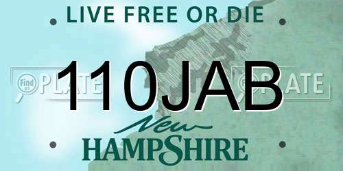 110JAB New Hampshire License Plate