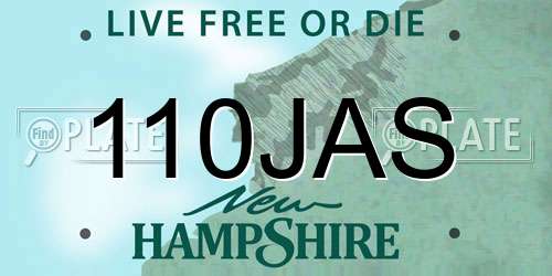 110JAS New Hampshire License Plate