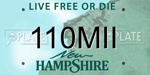 110MII New Hampshire License Plate