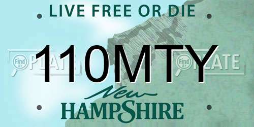 110MTY New Hampshire License Plate