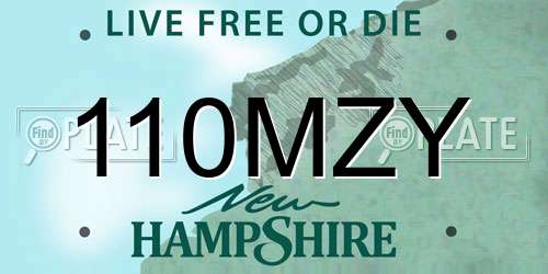 110MZY New Hampshire License Plate