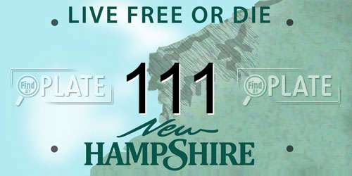 111 New Hampshire License Plate