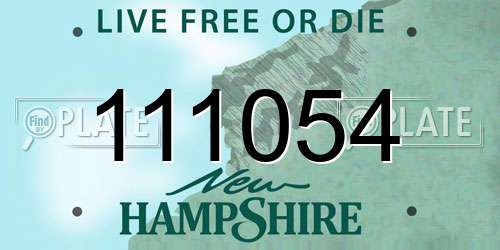 111054 New Hampshire License Plate