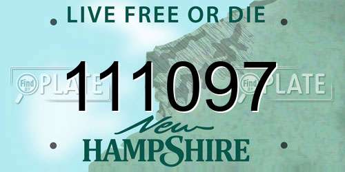 111097 New Hampshire License Plate