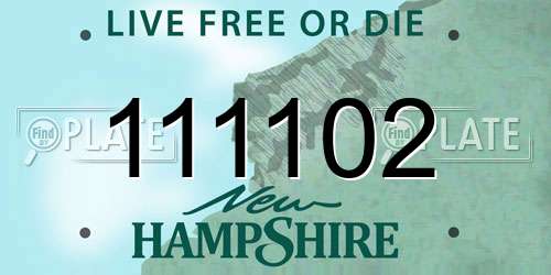 111102 New Hampshire License Plate