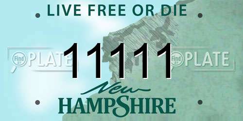 11111 New Hampshire License Plate