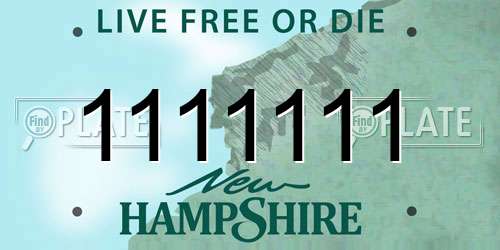 1111111 New Hampshire License Plate