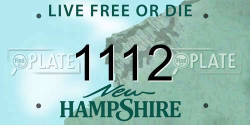 1112 New Hampshire License Plate