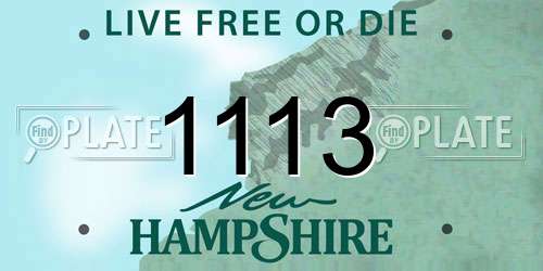 1113 New Hampshire License Plate