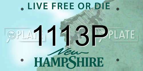 1113P New Hampshire License Plate