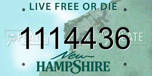 1114436 New Hampshire License Plate