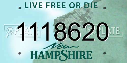 1118620 New Hampshire License Plate