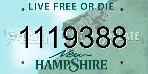 1119388 New Hampshire License Plate