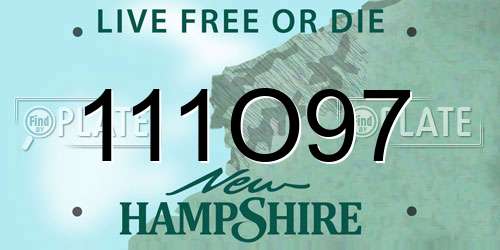 111O97 New Hampshire License Plate
