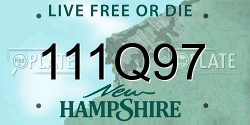 111Q97 New Hampshire License Plate