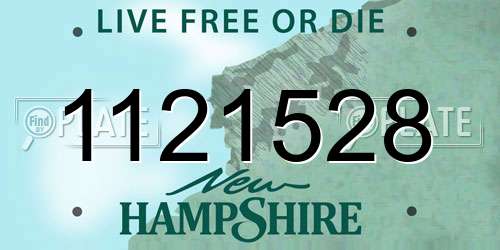 1121528 New Hampshire License Plate