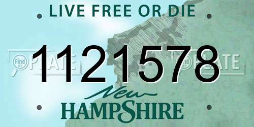 1121578 New Hampshire License Plate