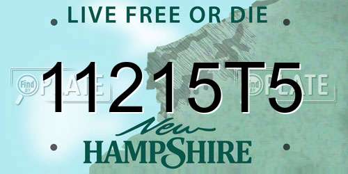 11215T5 New Hampshire License Plate