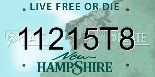 11215T8 New Hampshire License Plate