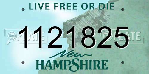 1121825 New Hampshire License Plate