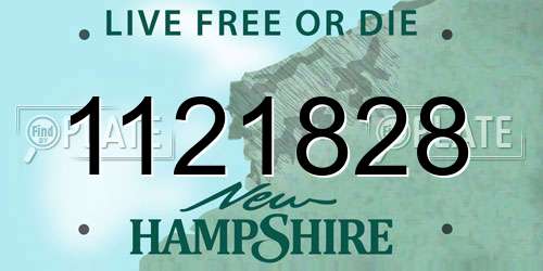 1121828 New Hampshire License Plate