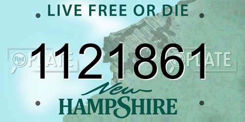 1121861 New Hampshire License Plate