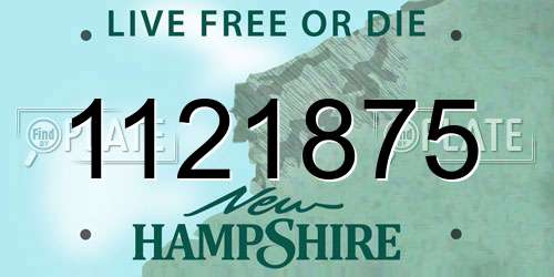 1121875 New Hampshire License Plate