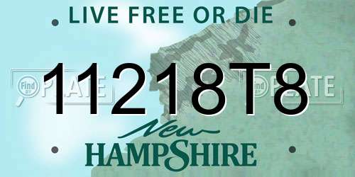 11218T8 New Hampshire License Plate
