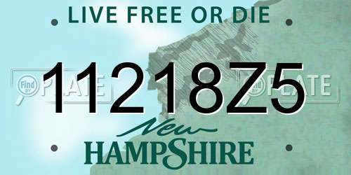11218Z5 New Hampshire License Plate