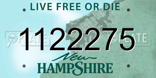 1122275 New Hampshire License Plate