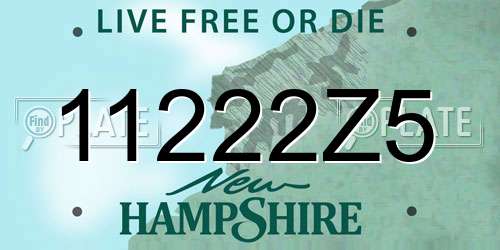 11222Z5 New Hampshire License Plate