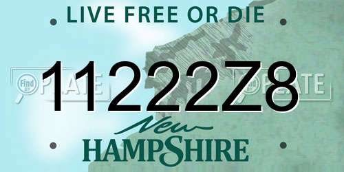 11222Z8 New Hampshire License Plate