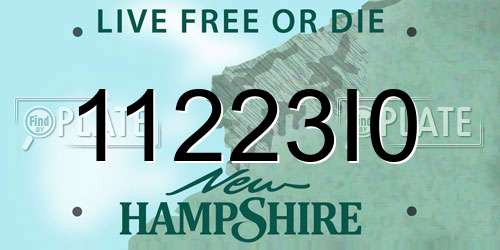 11223I0 New Hampshire License Plate