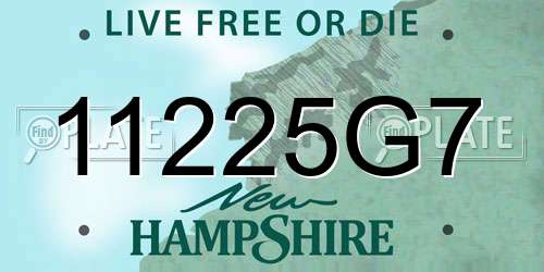 11225G7 New Hampshire License Plate