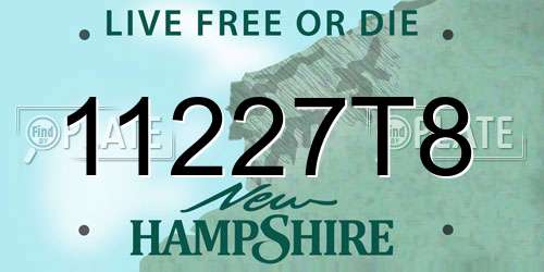 11227T8 New Hampshire License Plate