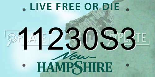 11230S3 New Hampshire License Plate