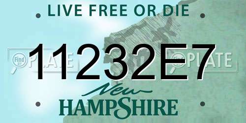 11232E7 New Hampshire License Plate