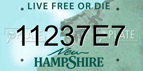 11237E7 New Hampshire License Plate