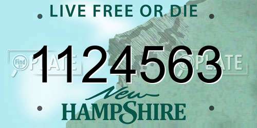 1124563 New Hampshire License Plate