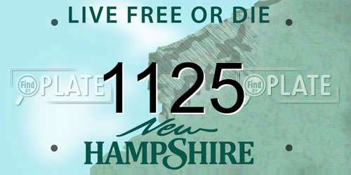 1125 New Hampshire License Plate