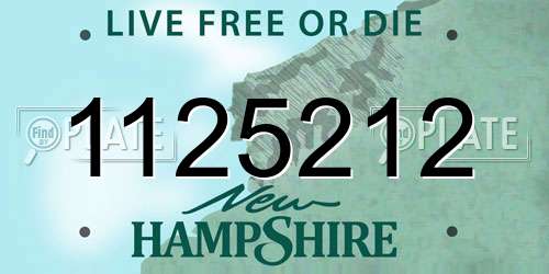 1125212 New Hampshire License Plate