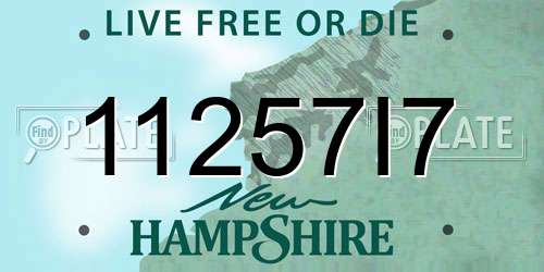 11257I7 New Hampshire License Plate